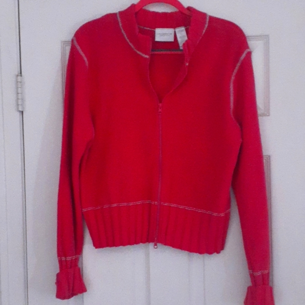 Pink zip up sweater